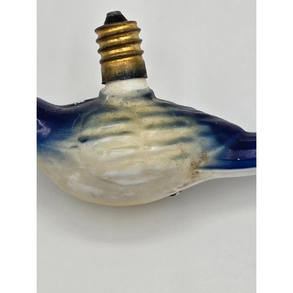 Vintage Blue Bird Figural Glass Light Bulb Mcm Art Deco Antique String‎ Light